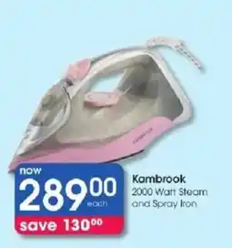 Clicks Kambrook 2000 Watt Steam and Spray Iron offer