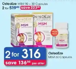 Clicks OsteoEze MSM 90 + 30 Capsules offer
