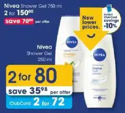 Clicks Nivea Shower Gel offer