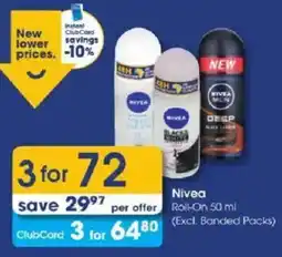 Clicks Nivea Roll-On offer