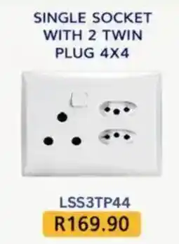 Laduma Hardware catalogue SINGLE SOCKET WITH 2 TWIN PLUG 4X4 offer