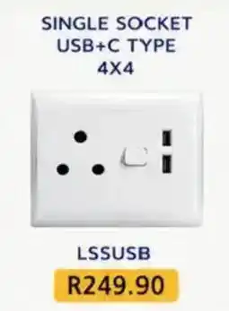 Laduma Hardware catalogue SINGLE SOCKET USB+C TYPE 4X4 offer