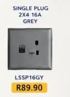 Laduma Hardware catalogue SINGLE PLUG 2X4 16A GREY offer