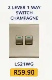 Laduma Hardware catalogue 2 LEVER 1 WAY SWITCH CHAMPAGNE offer