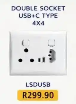 Laduma Hardware catalogue DOUBLE SOCKET USB+C TYPE 4X4 LSDUSB offer