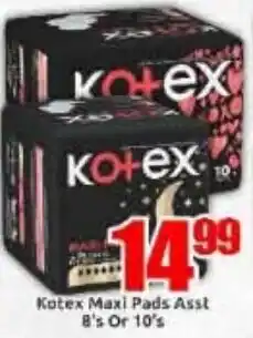 Three Star Cash and Carry Kotex Maxi Pads Assorted offer
