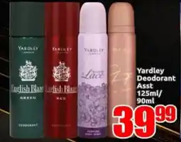 Three Star Cash and Carry Yardley Deodorant Assorted offer
