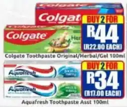 Three Star Cash and Carry Aquafresh Toothpaste Assorted offer
