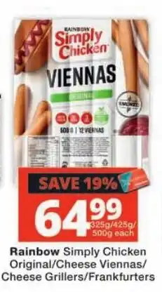 Checkers Rainbow Simply Chicken Viennas offer