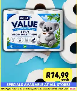 Die Visfabriek Ultra Value 1 Ply Virgin Toilet Tissue offer