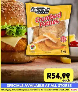 Die Visfabriek Supreme Chicken Crumbed Patties offer
