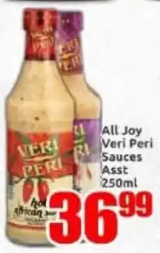 Three Star Cash and Carry All Joy Veri Peri Sauces Assorted offer