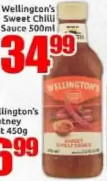 Three Star Cash and Carry Wellington's Sweet Chilli Sauce offer