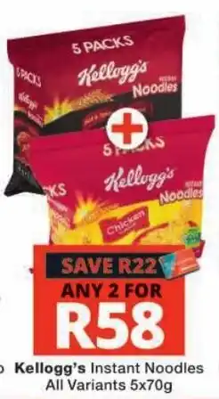 Checkers Kellogg's Instant Noodles offer