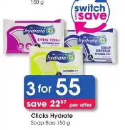 Clicks Clicks Hydrate Soap Bars offer