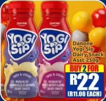 Three Star Cash and Carry Danone Yogi Sip Dairy Snack Assorted offer