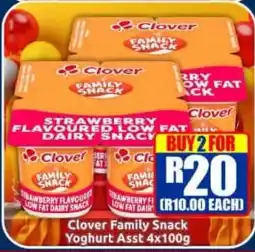 Three Star Cash and Carry Clover Family Snack Yoghurt offer