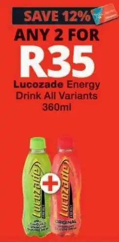 Checkers Lucozade Energy Drink All Variants offer