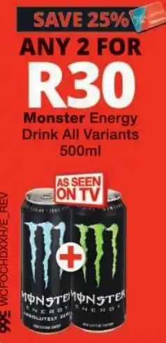 Checkers Monster Energy Drink All Variants offer