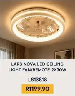 Laduma Hardware catalogue LARS NOVA LED CEILING LIGHT FAN/REMOTE 2X30W offer
