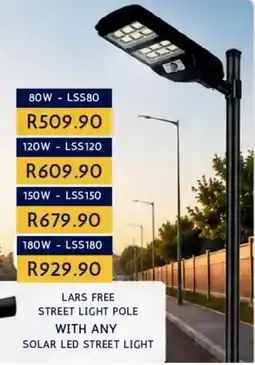 Laduma Hardware catalogue LARS FREE STREET LIGHT POLE WITH ANY SOLAR LED STREET LIGHT offer