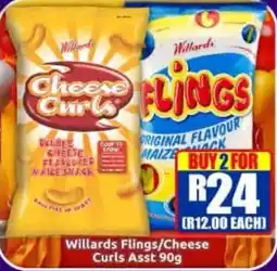 Three Star Cash and Carry Willards Flings/Cheese Curls Assorted offer