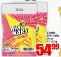 Three Star Cash and Carry Simba Nik Naks Assorted offer