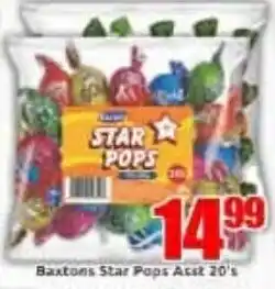 Three Star Cash and Carry Baxtons Star Pops Assorted offer