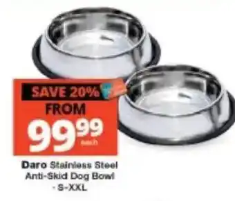 Checkers Daro Stainless Steel Anti-Skid Dog Bowl offer