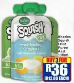 Three Star Cash and Carry Rhodes Squish Fruit Medley +Yogurt offer