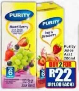 Three Star Cash and Carry Purity Juice Assorted offer