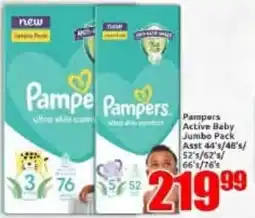 Three Star Cash and Carry Pampers Active Baby Jumbo Pack offer