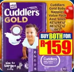 Three Star Cash and Carry Cuddlers Gold Baby Nappies offer