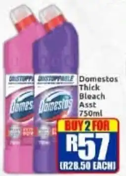 Three Star Cash and Carry Domestos Thick Bleach Assorted offer