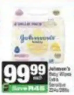 SuperSpar Johnson's Baby Wipes Extra Sensitive offer