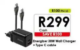 Chatz Connect Energizer 38W Wall Charger + Type C cable offer