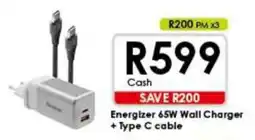 Chatz Connect Energizer 65W Wall Charger + Type C cable offer