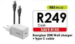 Chatz Connect Energizer 20W Wall charger + Type C cable offer