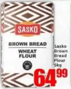 Three Star Cash and Carry Sasko Brown Bread Wheat Flour offer