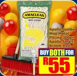 Three Star Cash and Carry Apollo Jumbo Mop/Metal Fitting Apollo Smart Broom offer