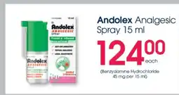 Clicks Andolex Analgesic Spray 15 ml offer