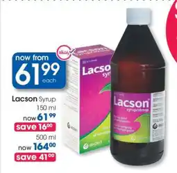 Clicks Lacson Syrup 150 ml offer