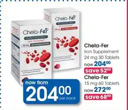 Clicks Chela-Fer Iron Supplement 24 mg 30 Tablets offer