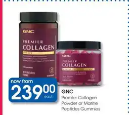 Clicks GNC Premier Collagen Powder or Marine Peptides Gummies offer
