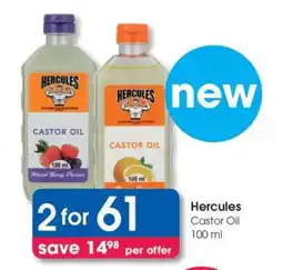 Clicks Hercules Castor Oil 100 ml offer