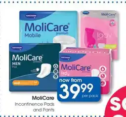 Clicks MoliCare Incontinence Pads and Pants offer