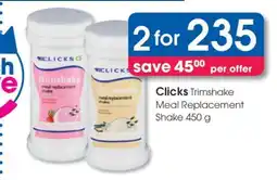 Clicks Clicks Trimshake Meal Replacement Shake 450 g offer