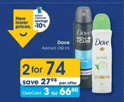 Clicks Dove Aerosol 150 ml offer