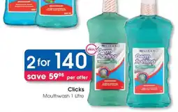 Clicks Clicks Mouthwash 1 Litre offer