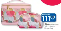 Clicks Clicks Watercolour Toiletry Bags & Slogan Bags offer